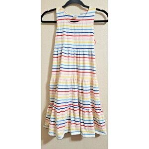 hanna andersson girls tank dress size 140cm US 10 long maxi stripes rainbow
